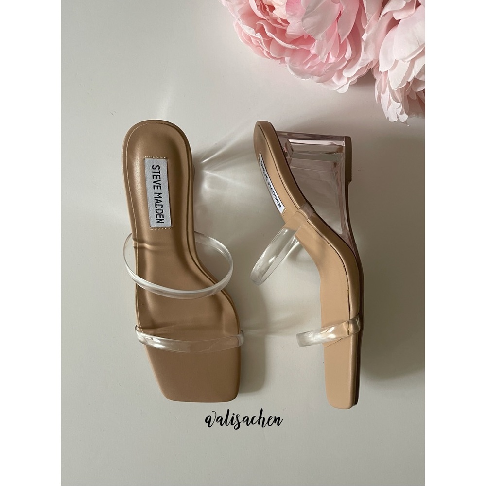 🌙 HP Steve Madden Lameza Clear Wedge Sandal